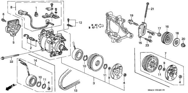 1993 Honda Civic Bolt, Flange (6X12) Diagram for 38886P07004