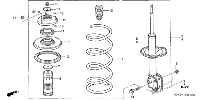 2004 Honda Odyssey  Seat, FR. Spring (Upper) Diagram for 51688S0XA02