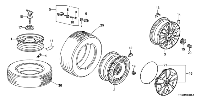 2013 Honda Fit  Ring, Trim Retention Diagram for 44735TF0G12