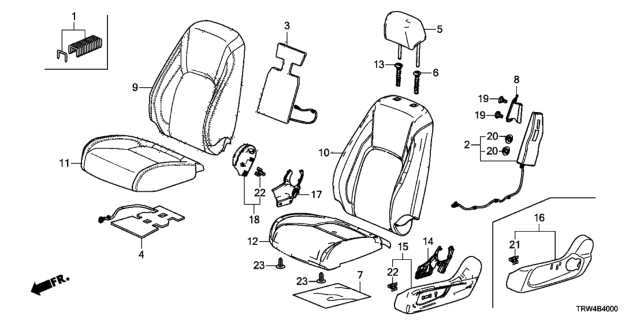 2018 Honda Clarity Plug-In Hybrid Cover Inn L *NH900L* Diagram for 81637TRTA01ZA