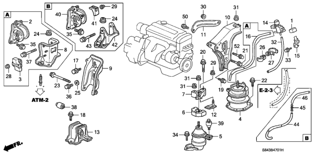 1999 Honda Accord  Tube, Electronic Control Mountsolenoid Diagram for 50916S84A80
