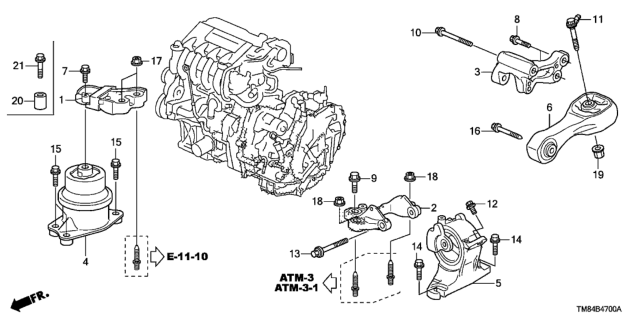 2014 Honda Insight  Bolt, Flange (12X130) Diagram for 90165TM8000
