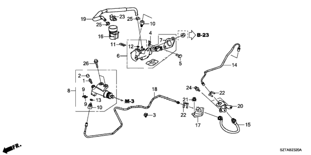 2015 Honda CR-Z Bracket A, Clutch Pipe Diagram for 46995SZTG01