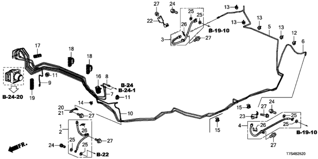2019 Honda HR-V  Set, Rear Brake Hose Diagram for 01466T7WA00