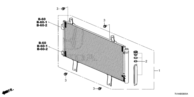 2019 Honda Accord  Condenser Assy. Diagram for 80100TVAA01