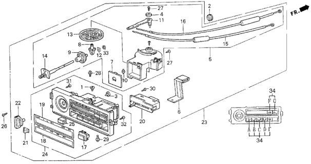 1990 Honda CRX Bulb, Neo-Wedge (14V 100Ma) Diagram for 39397SA5003
