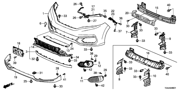 2020 Honda Fit Duct, FR. Bumper Air (Lower) Diagram for 71109T5RA50