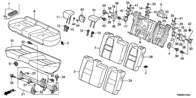 2013 Honda Insight  Cover, Right Rear Seat-Back Trim (Warm Gray) Diagram for 82121TM8A91ZA