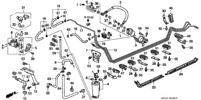 1996 Honda Accord  O-Ring (11.0X2.4) Diagram for 91391SV4000