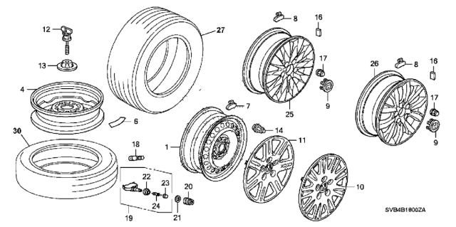 2010 Honda Civic  Tire (215/45R17) Diagram for 42751GYR531