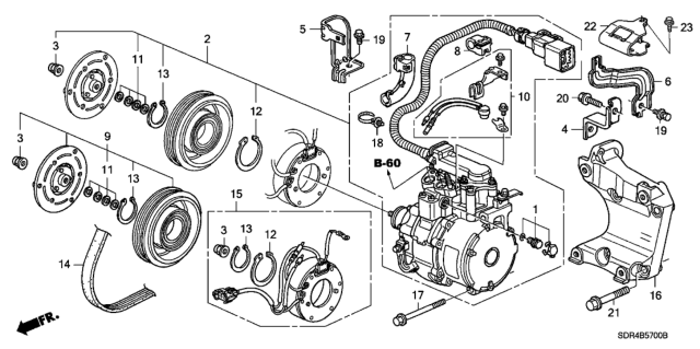 2006 Honda Accord Hybrid  Holder, Compressor Tube Diagram for 38870RCJA01