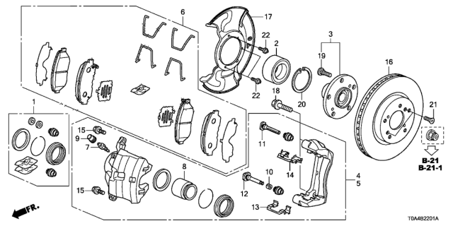 2012 Honda CR-V  Pad Set, Front Diagram for 45022TR7A02