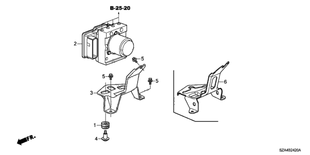 2009 Honda Pilot  Modulator Assembly, Vsa Diagram for 57110SZBA03