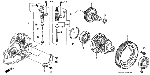 1997 Honda Civic  Differential Diagram for 41100P4V305