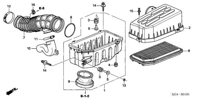 2007 Honda Ridgeline  Clamp, Air Flow (90) Diagram for 17316P8EA01