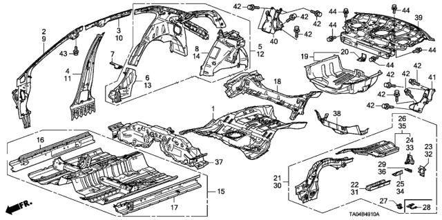 2011 Honda Accord  Extension R, RR W/Arch Diagram for 64320TA5A01ZZ