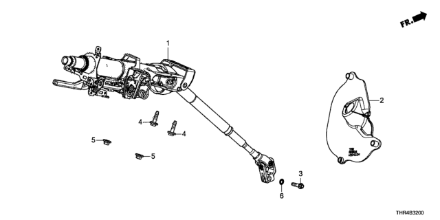 2019 Honda Odyssey Cover, Steering Joint Diagram for 53320THRA00