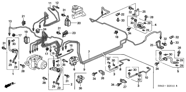 2000 Honda Accord  Pipe D, Brake Diagram for 46340S84A00