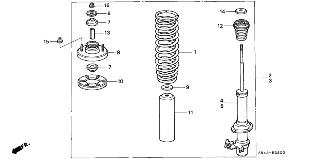 1993 Honda Civic  Spring, Front (Mitsubishi) Diagram for 51401SR0K01