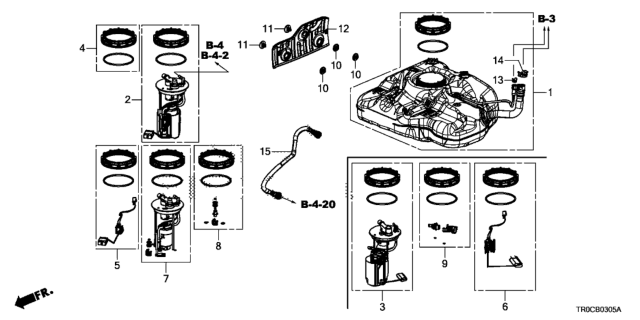 2014 Honda Civic Regulator Set, Pressure Diagram for 17052TR0A00