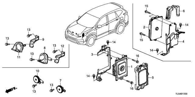 2018 Honda CR-V  ELECTRONIC CONTROL U Diagram for 378205PAAB2