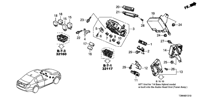 2015 Honda Accord Hybrid Box Assembly, Fuse (Rewritable) Diagram for 38200T3WA03