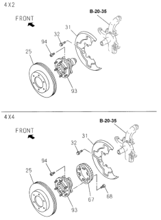 2002 Honda Passport  Rotor, Front Disk Brake Diagram for 8972542950