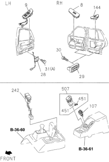1995 Honda Passport  Switch Power Window, R Diagram for 8970983413