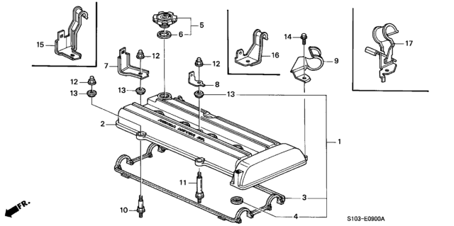 2001 Honda CR-V Washer, Head Cover Diagram for 90442PR3000