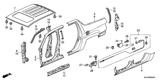 2013 Honda Ridgeline Lid, Fuel Filler Diagram for 63910SJCA00ZZ