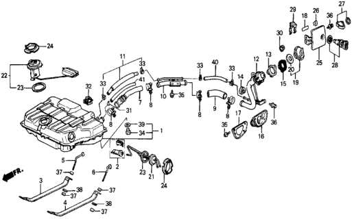1985 Honda Civic  Tube Assy., Breather Diagram for 17658SB6010