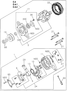 1994 Honda Passport Holder, Brush Generator Diagram for 8970749350