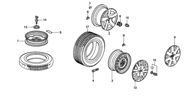 2004 Honda Civic Cap, Aluminum Wheel Center Diagram for 44732S2G000