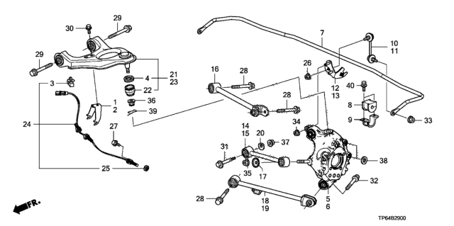2010 Honda Crosstour  Circlip, Ball (Lower) Diagram for 51226SL0003