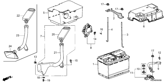 2017 Honda Ridgeline  Cover Assy., Battery (L3) Diagram for 31531TZ5A03