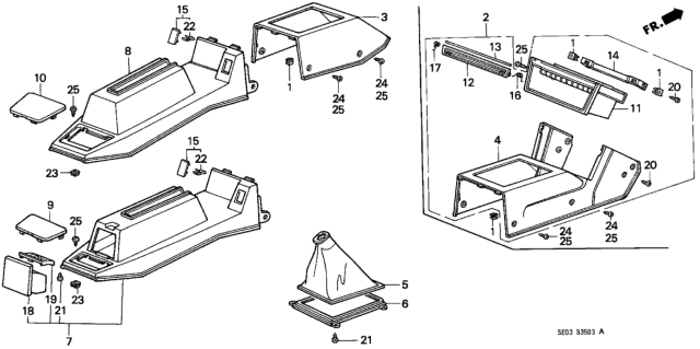 1988 Honda Accord Lid Assy., Switch Hole *R92L* (MAUVE RED) Diagram for 83455SE3010ZK