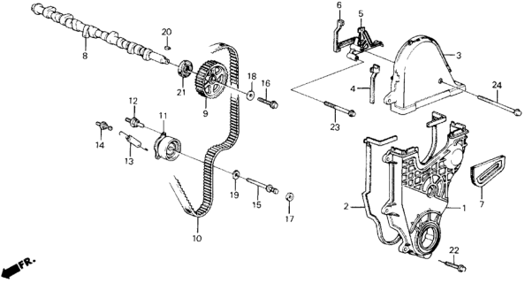 1988 Honda Prelude Oil Seal (29X45X8) (Arai) Diagram for 91213PD2004
