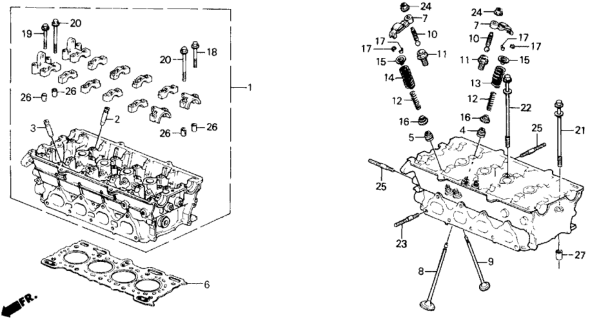 1991 Honda Prelude Seal B, Valve Stem (Nok) Diagram for 12211PT2004