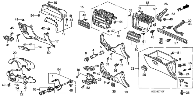2000 Honda Civic  Clip, Snap Fitting Diagram for 90665S04003