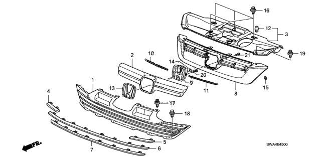 2008 Honda CR-V  Cushion, Hood Diagram for 74175SJA000