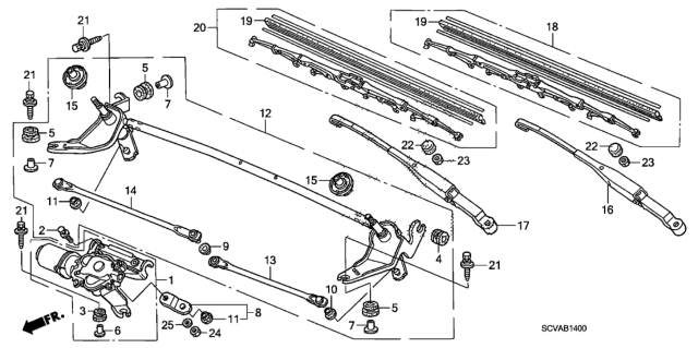2009 Honda Element  Bolt-Washer, Special (6X20) Diagram for 76511SCVA01