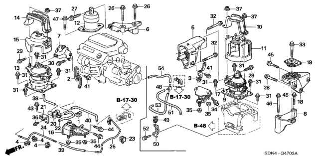 2006 Honda Accord  Bracket, Transmission Mount (Upper) (Automatic) Diagram for 50670SDBA01