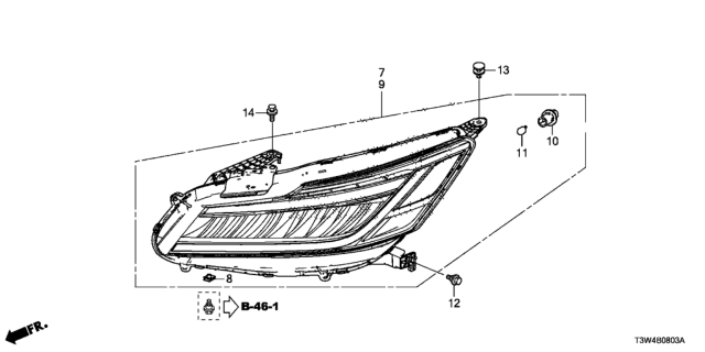 2017 Honda Accord Hybrid Headlight Assy., L. Diagram for 33150T2AA42