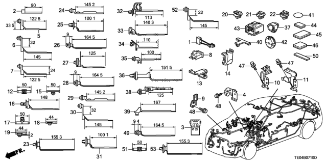 2010 Honda Accord  Clip, Wire Harness (125MM) (Seal) Diagram for 91545SJA003