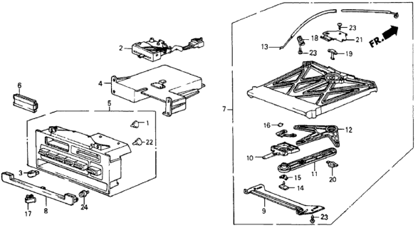 1984 Honda CRX Switch Unit, Heater Control Diagram for 39301SB2671