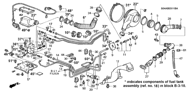 2000 Honda Civic Pipe D, Fuel Feed Diagram for 17740S1G010