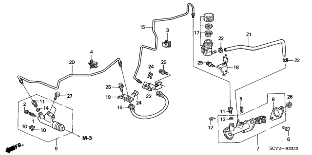 2003 Honda Element  Pipe A, Clutch Diagram for 46960SCVA02