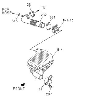 2002 Honda Passport Duct, Air In. Diagram for 8972206820