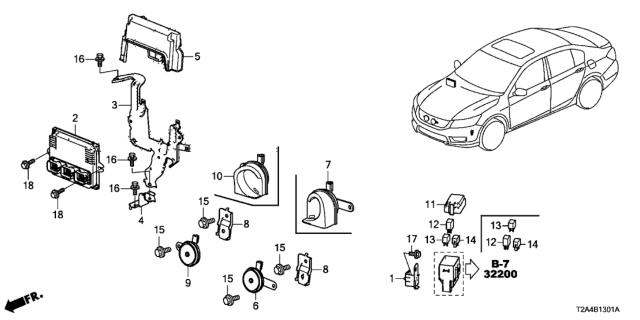 2014 Honda Accord Electronic Control Diagram for 378205G0A22