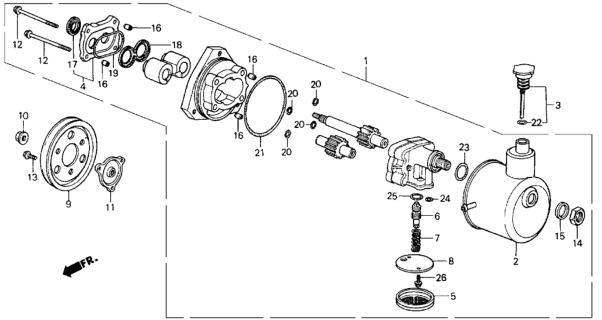 1985 Honda Civic  O-Ring A, Torque Link (Nok) Diagram for 91353KM1004